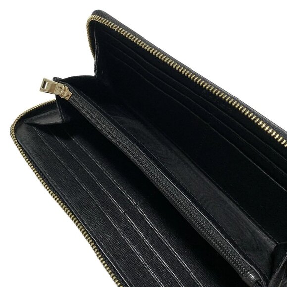 Auth FURLA Babylone - Dark Navy Leather Long Wallet - Picture 3 of 5